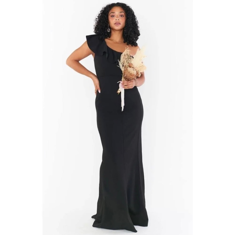 Show Me Your MuMu Black One-Shoulder Ruffle Maxi Dress